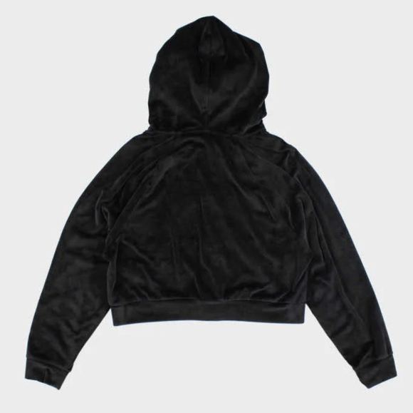 Victoria's Secret On Point Velour Rhinestone Full Zip Hoodie Black Women's XXL - Picture 5 of 7